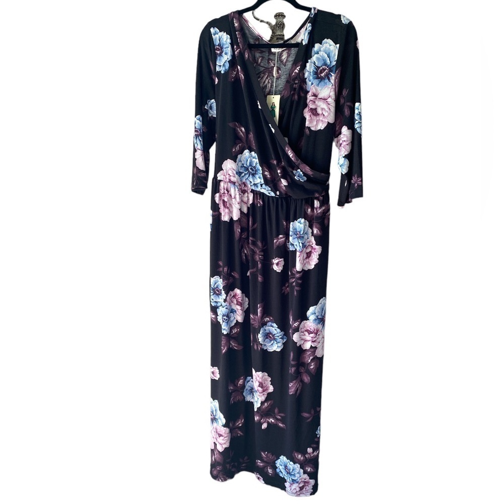 Nemidor floral‎ dress maxi faux wrap size 26 NEW